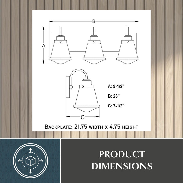 Vaxcel - W0583 - Three Light Vanity - Covington - Matte Black