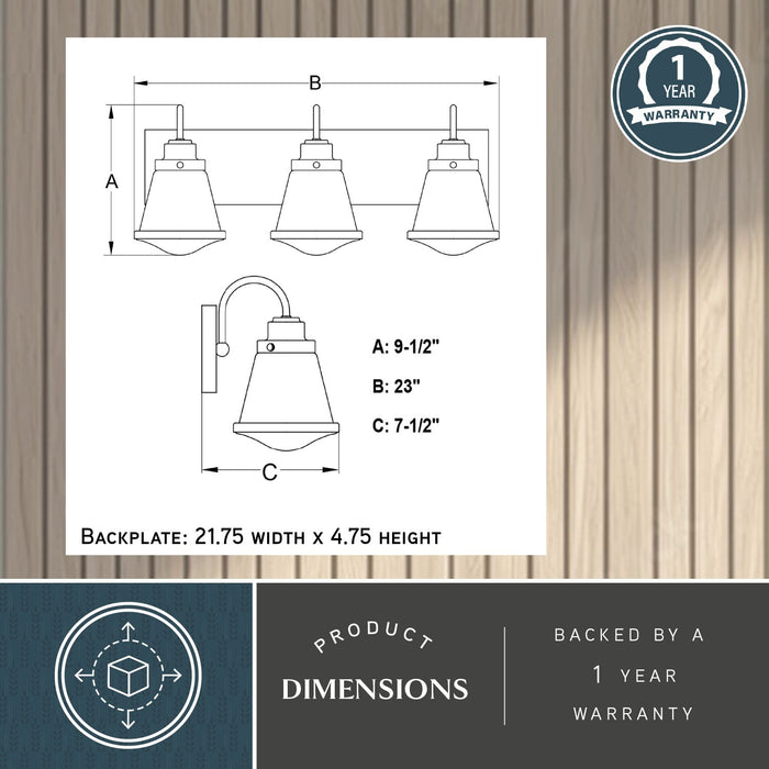 Vaxcel - W0583 - Three Light Vanity - Covington - Matte Black