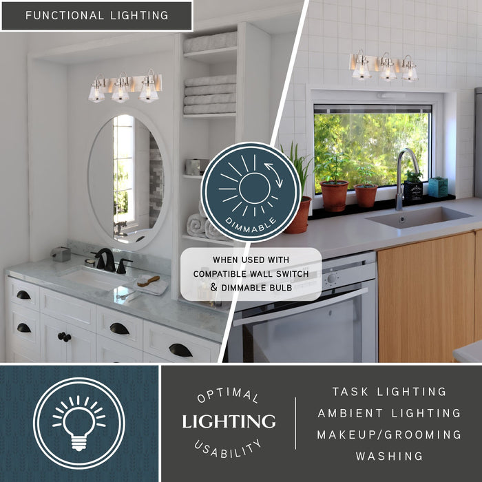 Vaxcel - W0584 - Three Light Vanity - Covington - Satin Nickel
