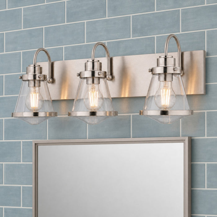 Vaxcel - W0584 - Three Light Vanity - Covington - Satin Nickel