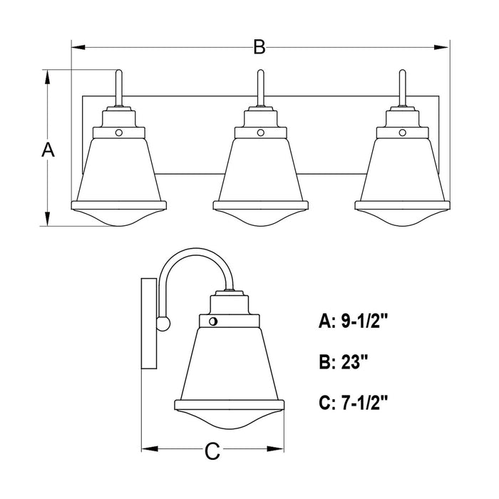 Vaxcel - W0584 - Three Light Vanity - Covington - Satin Nickel