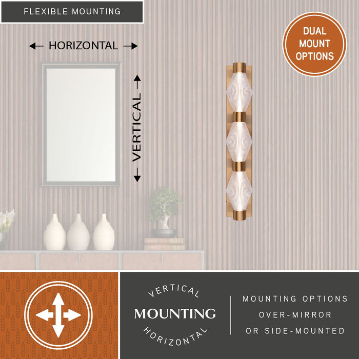 Vaxcel - W0588 - LED Vanity - Fairmont - Muted Brass