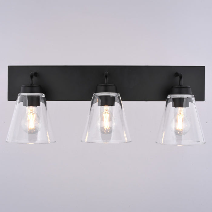 Vaxcel - W0589 - Three Light Vanity - Lowell - Matte Black