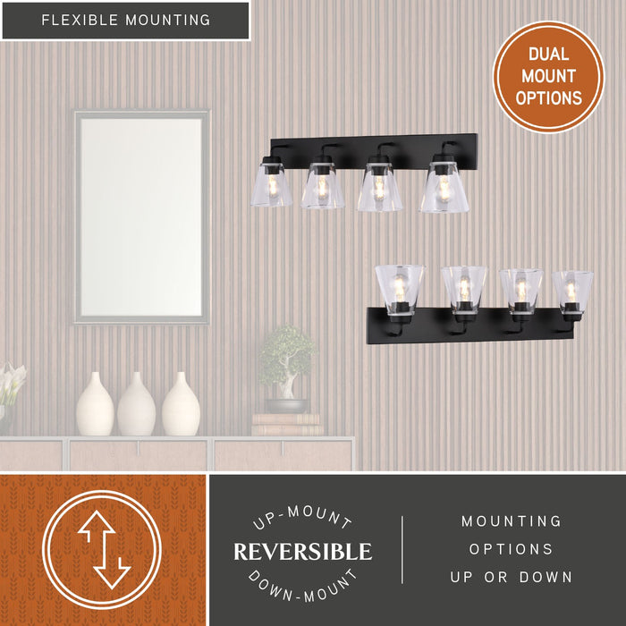 Vaxcel - W0590 - Four Light Vanity - Lowell - Matte Black