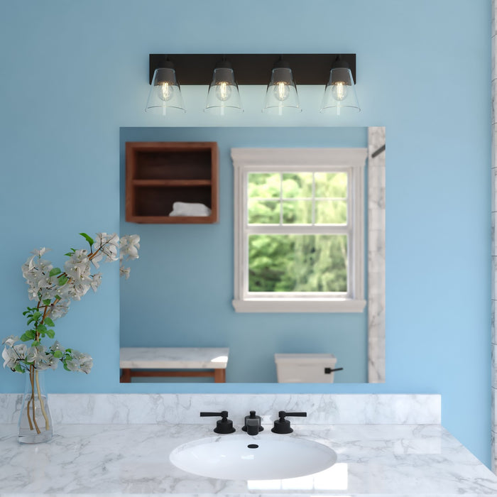 Vaxcel - W0590 - Four Light Vanity - Lowell - Matte Black