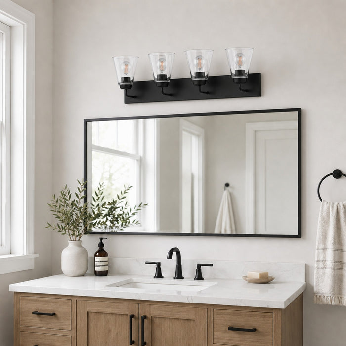 Vaxcel - W0590 - Four Light Vanity - Lowell - Matte Black