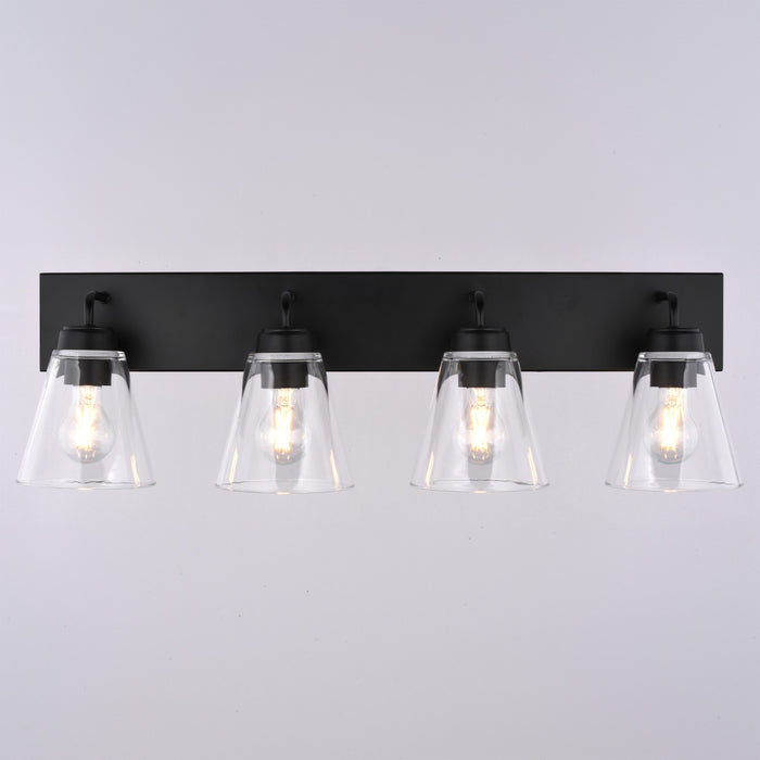 Vaxcel - W0590 - Four Light Vanity - Lowell - Matte Black