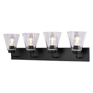 Vaxcel - W0590 - Four Light Vanity - Lowell - Matte Black