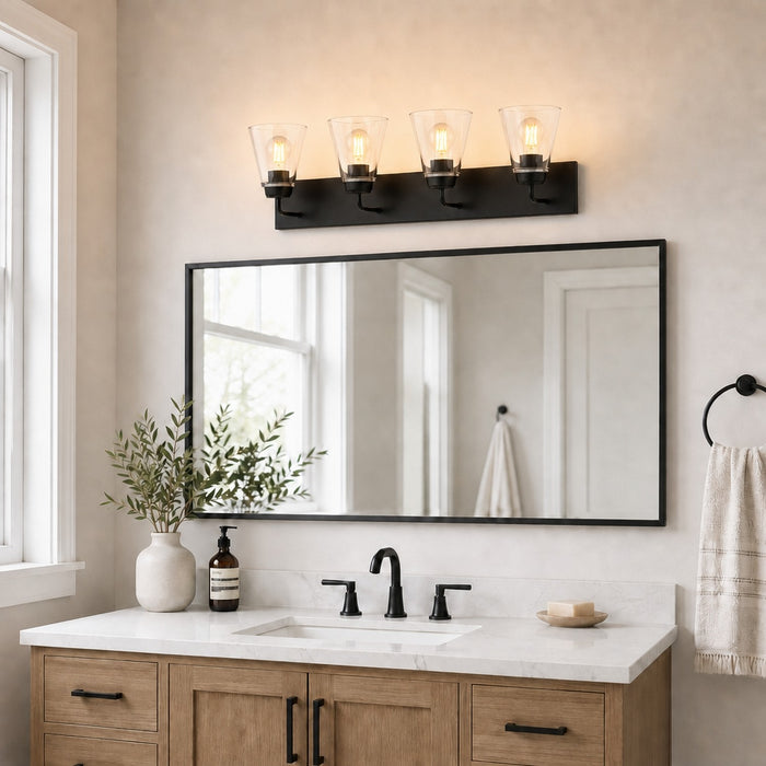 Vaxcel - W0590 - Four Light Vanity - Lowell - Matte Black