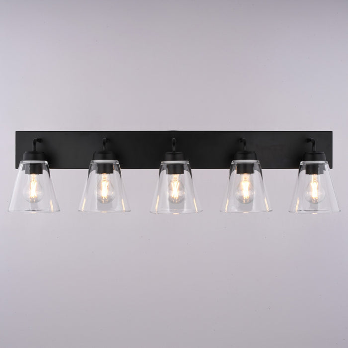 Vaxcel - W0591 - Five Light Vanity - Lowell - Matte Black