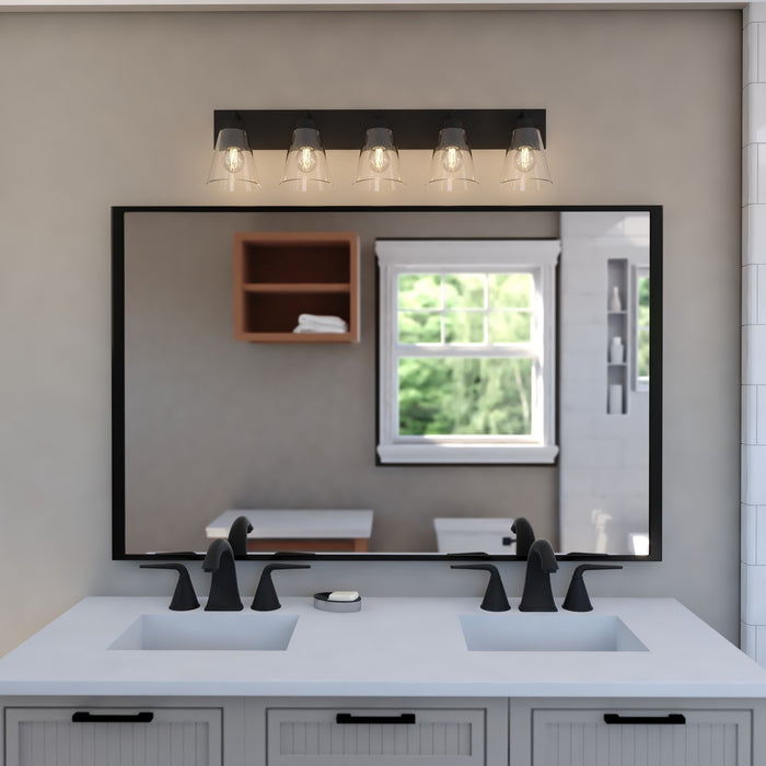 Vaxcel - W0591 - Five Light Vanity - Lowell - Matte Black