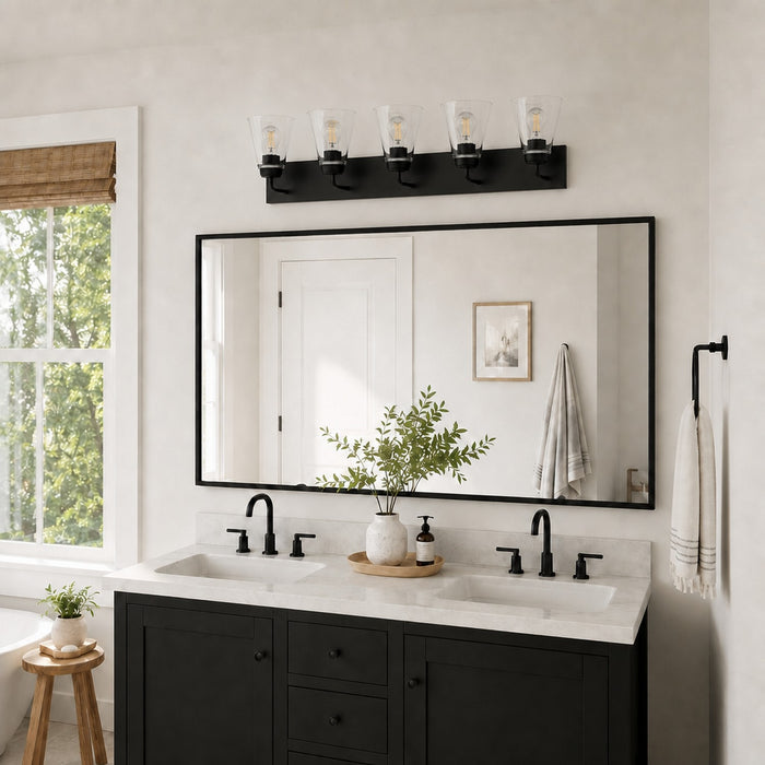 Vaxcel - W0591 - Five Light Vanity - Lowell - Matte Black