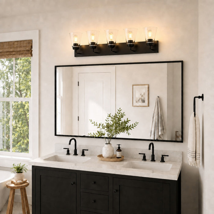 Vaxcel - W0591 - Five Light Vanity - Lowell - Matte Black