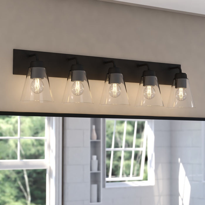 Vaxcel - W0591 - Five Light Vanity - Lowell - Matte Black