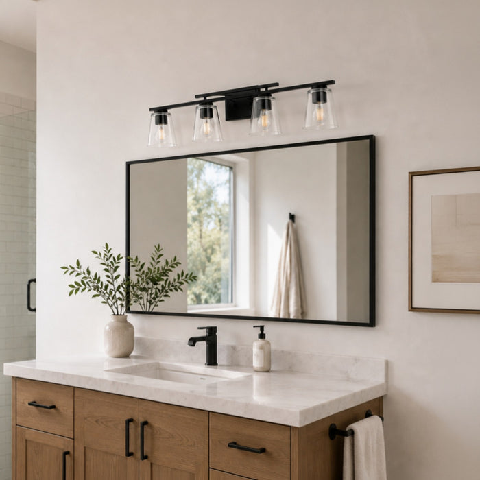 Vaxcel - W0593 - Four Light Vanity - Sedona - Matte Black