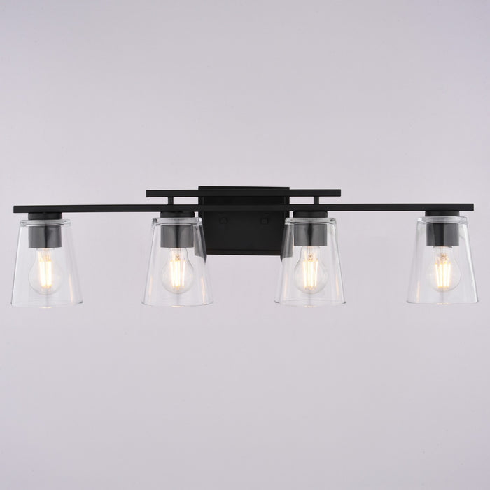 Vaxcel - W0593 - Four Light Vanity - Sedona - Matte Black
