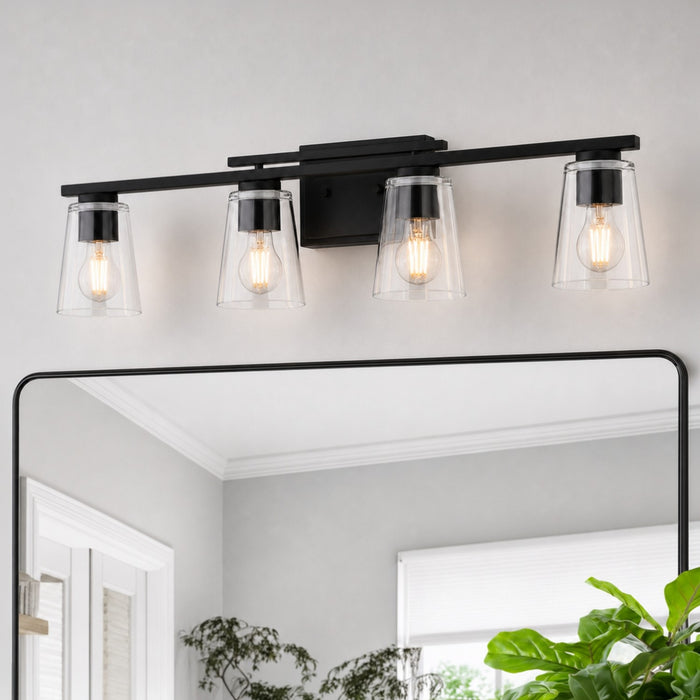 Vaxcel - W0593 - Four Light Vanity - Sedona - Matte Black