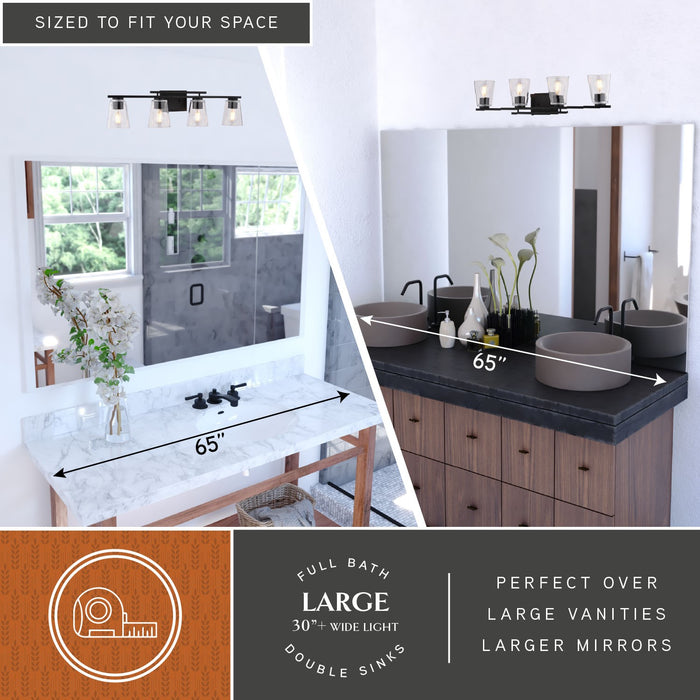Vaxcel - W0593 - Four Light Vanity - Sedona - Matte Black