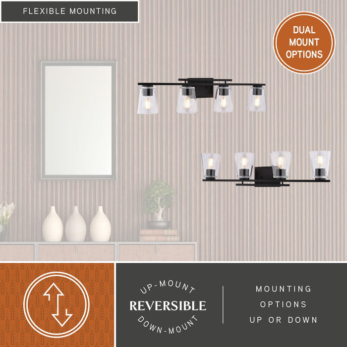 Vaxcel - W0593 - Four Light Vanity - Sedona - Matte Black
