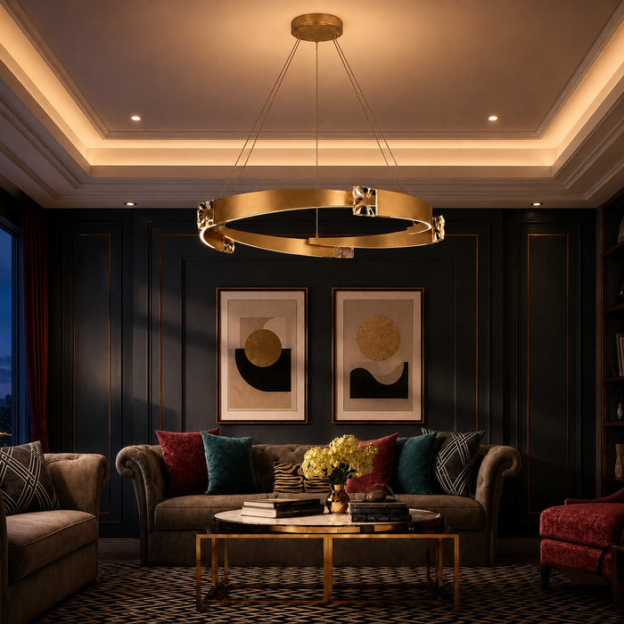 Zeev Lighting - CD11625-LED-5-48-AGB - LED Chandelier - Arcus - Aged Brass