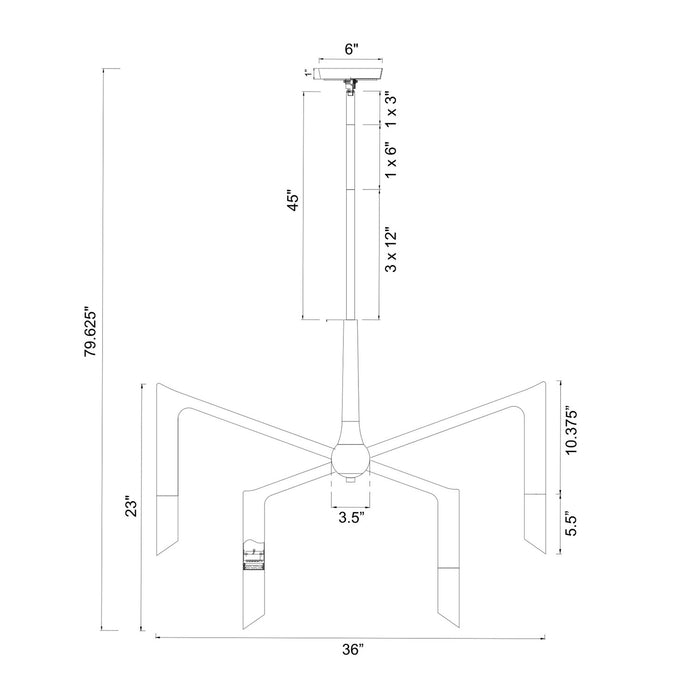 Zeev Lighting - CD12004-LED-9-36-AGB - LED Chandelier - Valenza - Aged Brass