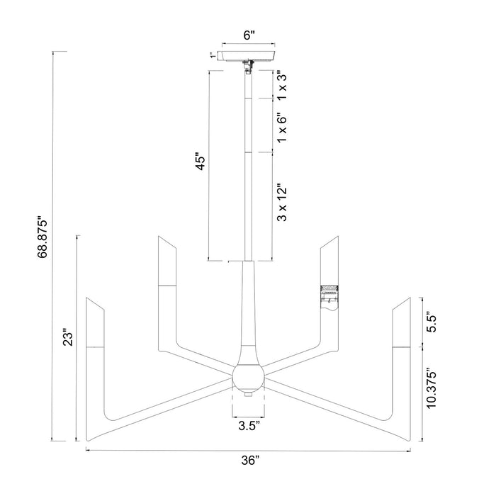 Zeev Lighting - CD12006-LED-9-36-SBB - LED Chandelier - Valenza - Satin Brushed Black