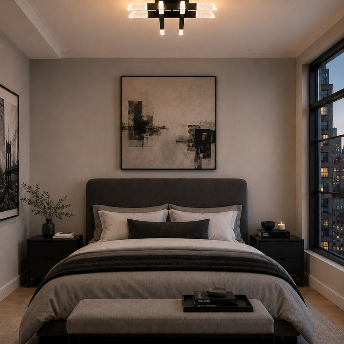 Zeev Lighting - SF12027-LED-8-SBB - LED Semi-Flush Mount - Valenza - Satin Brushed Black