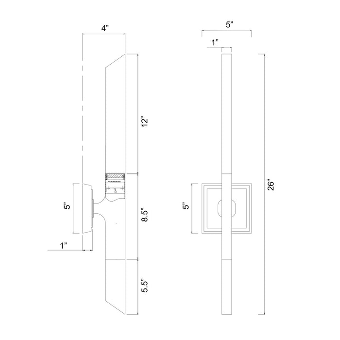 Zeev Lighting - WS12015-LED-2-SBB - LED Wall Sconce - Valenza - Satin Brushed Black