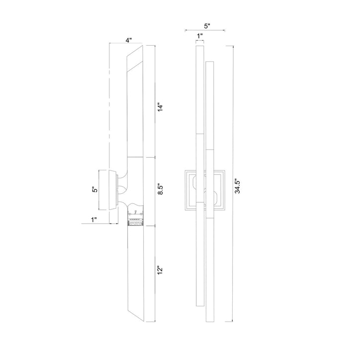 Zeev Lighting - WS12021-LED-2-LHF-SBB - LED Wall Sconce - Valenza - Satin Brushed Black