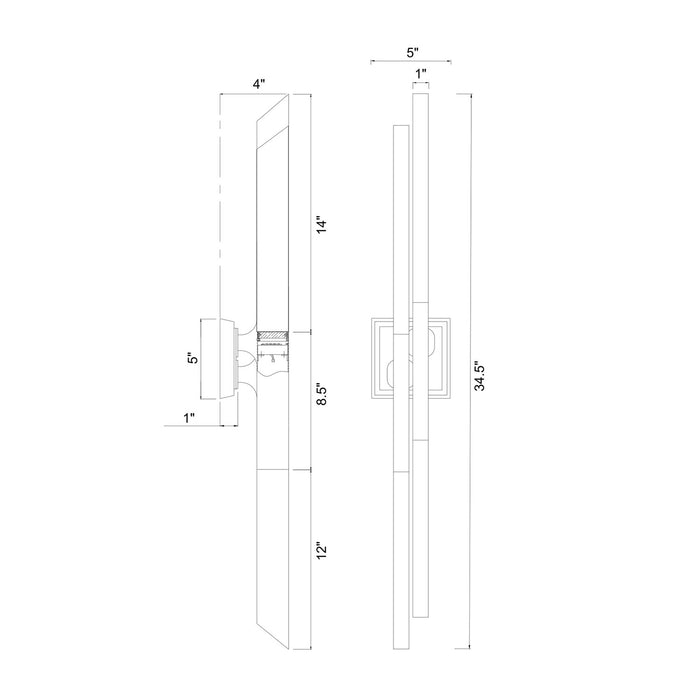 Zeev Lighting - WS12024-LED-2-RHF-SBB - LED Wall Sconce - Valenza - Satin Brushed Black