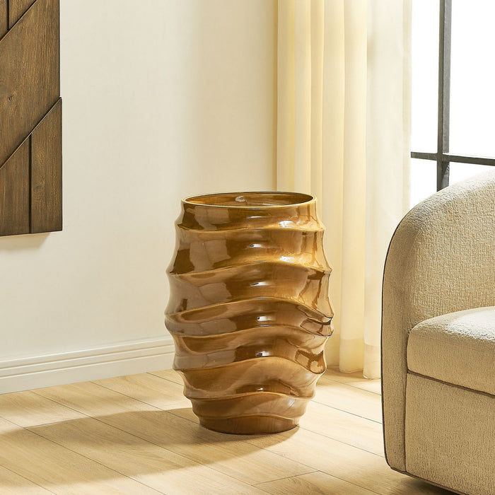 Uttermost - 18389 - Planter - Canyon Wave - Organic Form And Glossy