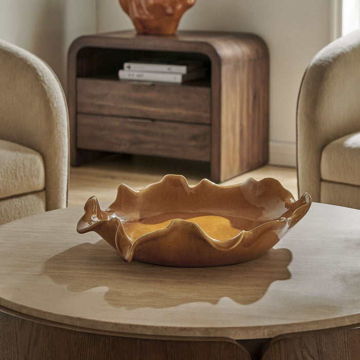 Uttermost - 18392 - Bowl - Golden Crest Ruffle - Organic Form And Glossy