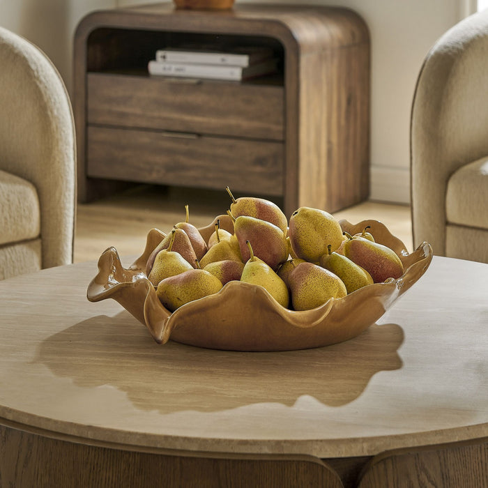 Uttermost - 18392 - Bowl - Golden Crest Ruffle - Organic Form And Glossy