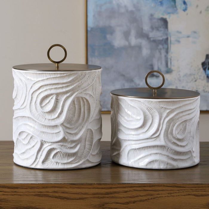 Uttermost - 18395 - Canisters, Set/2 - Ivory Tide - Ivory