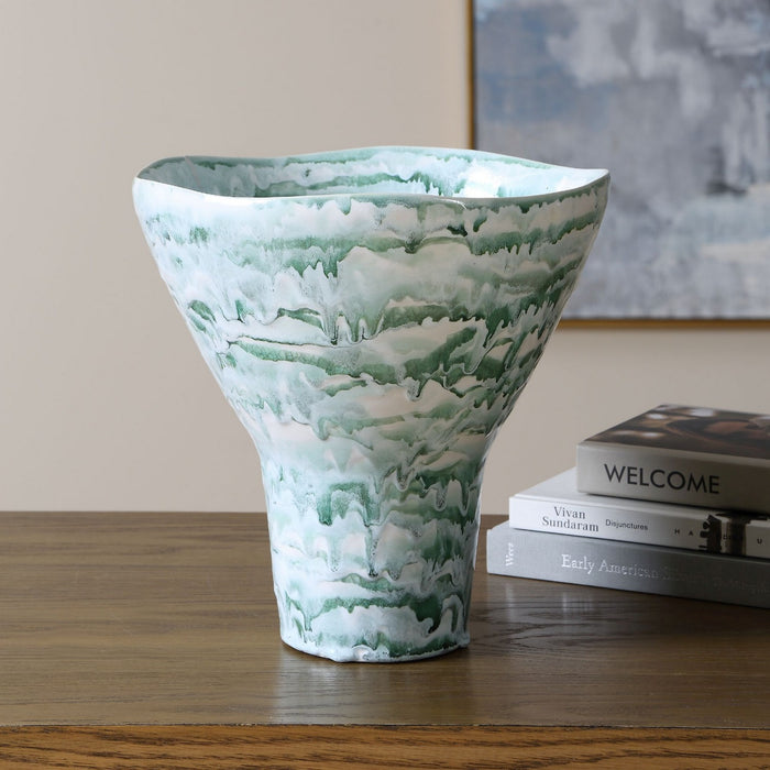 Uttermost - 18396 - Vase - Jameis - Blue Green, Subtle Gray And White