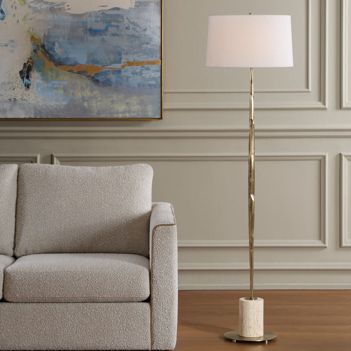 Uttermost - 30841 - One Light Floor Lamp - Halen - Antique Brass