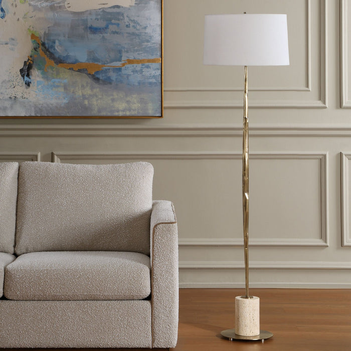 Uttermost - 30841 - One Light Floor Lamp - Halen - Antique Brass