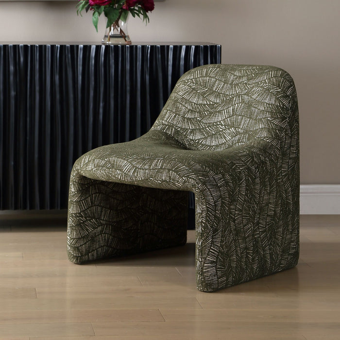 Uttermost - 53148 - Accent Chair - Menlo - Olive Green Over An Off-white