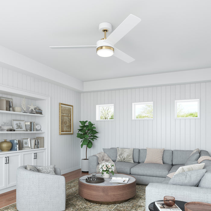 Millennium - 1100LED-BR-MWW - 52" Ceiling Fan - Trestwyn - Brass