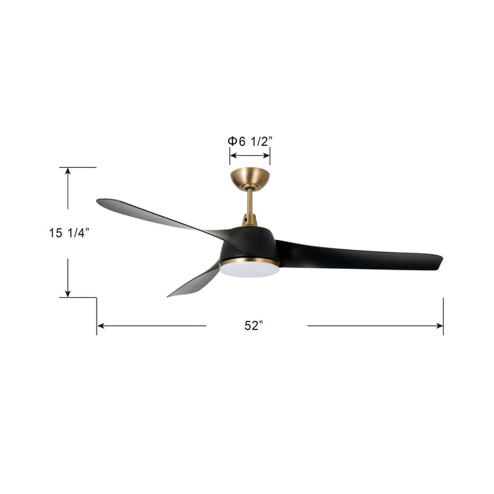 Millennium - 1103LED-BR-MBK - 52" Ceiling Fan - Hammerlin - Brass