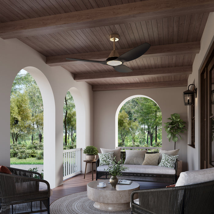 Millennium - 1120LED-BR-MBK - 54" Ceiling Fan - Karrston - Brass
