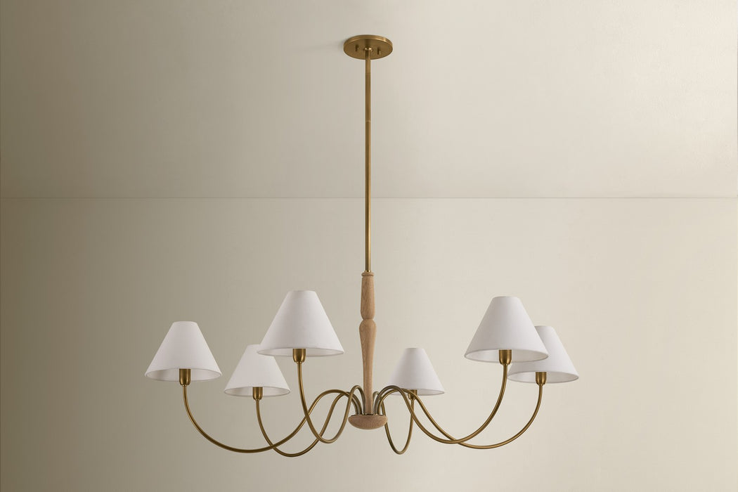 Mitzi - H1163806-PBR - Six Light Chandelier - Bennie - Patina Brass