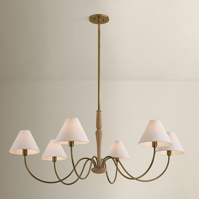 Mitzi - H1163806-PBR - Six Light Chandelier - Bennie - Patina Brass