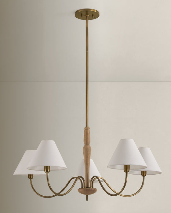 Mitzi - H1163805-PBR - Five Light Chandelier - Bennie - Patina Brass