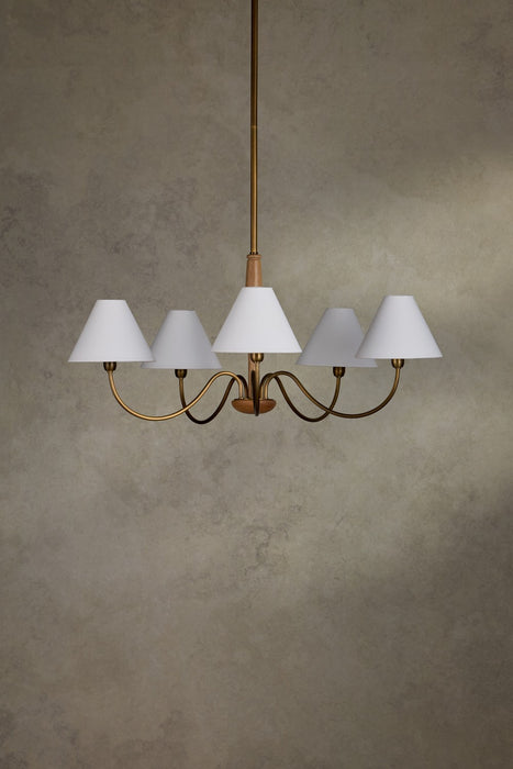 Mitzi - H1163805-PBR - Five Light Chandelier - Bennie - Patina Brass