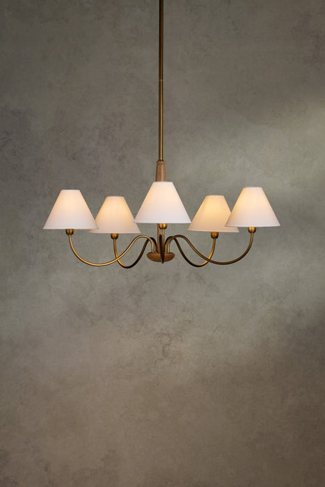 Mitzi - H1163805-PBR - Five Light Chandelier - Bennie - Patina Brass