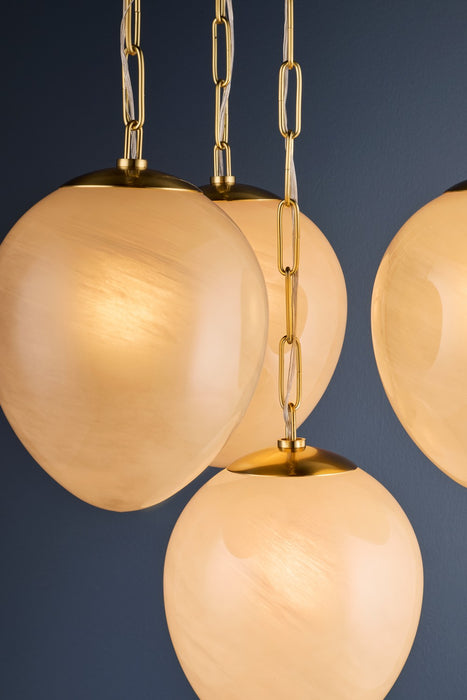 Hudson Valley - 7404-AGB - Four Light Chandelier - Cherrytown - Aged Brass