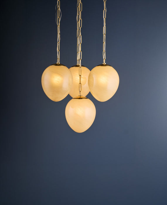 Hudson Valley - 7404-AGB - Four Light Chandelier - Cherrytown - Aged Brass