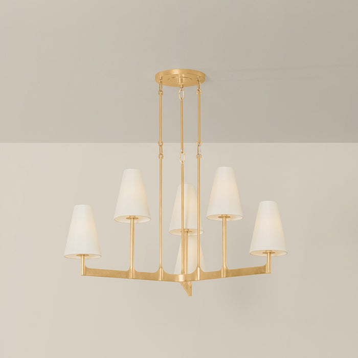 Hudson Valley - 2139-VGL - Six Light Chandelier - Allaben - Vintage Gold Leaf