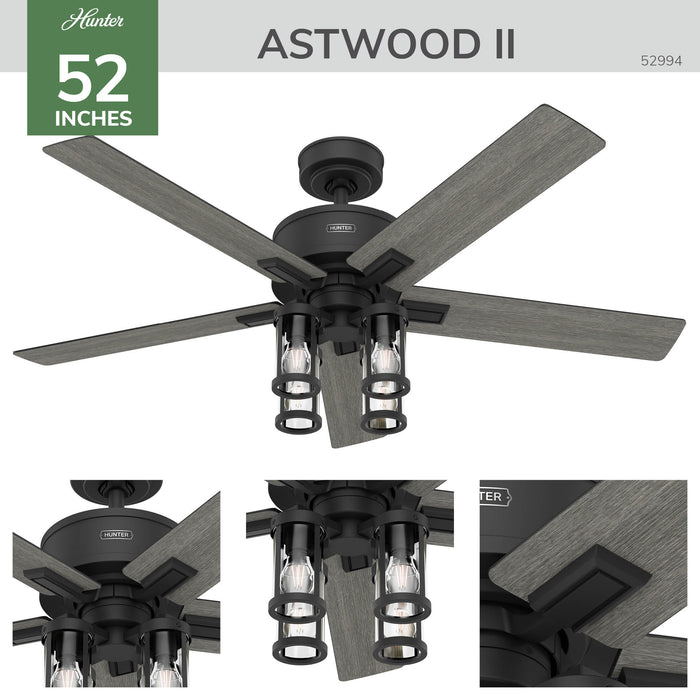 Astwood II 52"Ceiling Fan-Fans-Hunter-Lighting Design Store